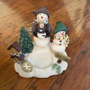 Crazy Mountain Exclusive Designs 2001 Snowman Tea Light Candle Holder